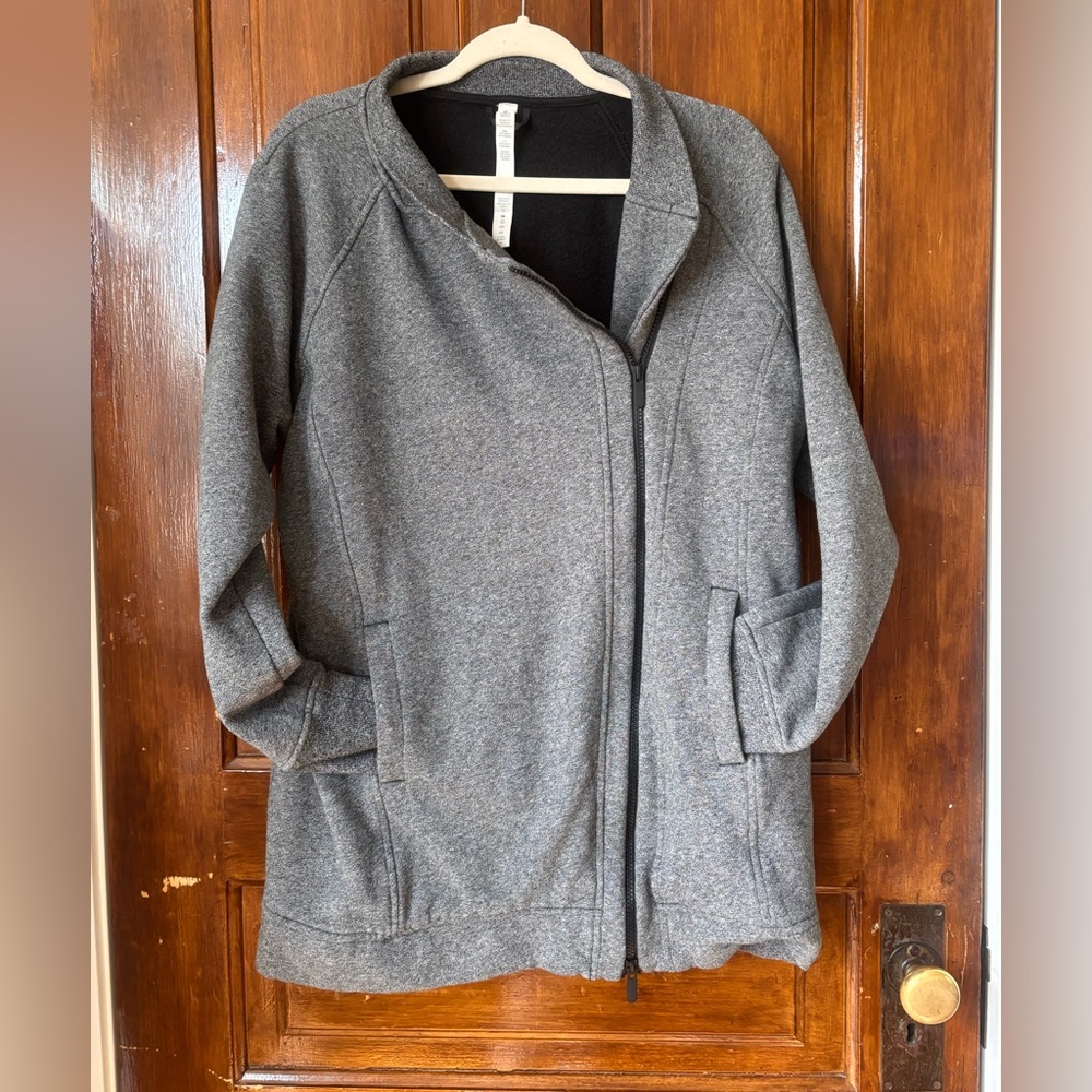 Lululemon Gray Asymmetrical Zip Jacket Size 10